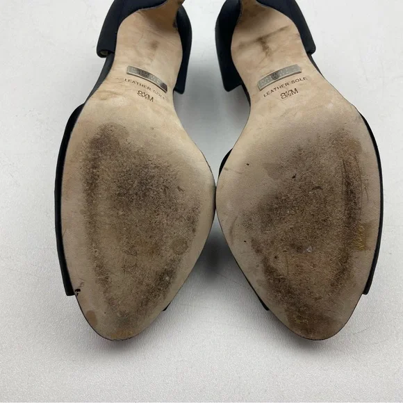 Badgley Mischka Black Satin Embellished Heels Size 8.5 - Picture 7 of 10